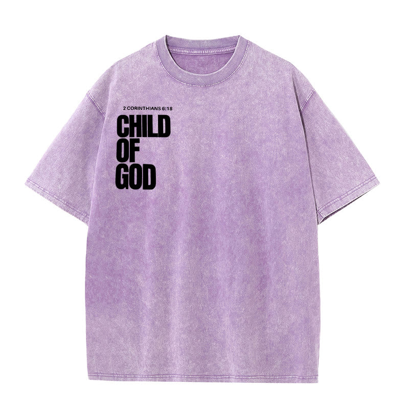 christiandiscipleshop Minimalist Child of God Unisex Washed T-Shirt: Bold Faith in Clean Design