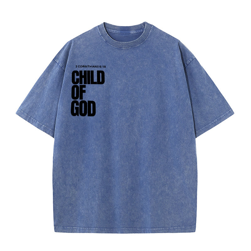christiandiscipleshop Minimalist Child of God Unisex Washed T-Shirt: Bold Faith in Clean Design