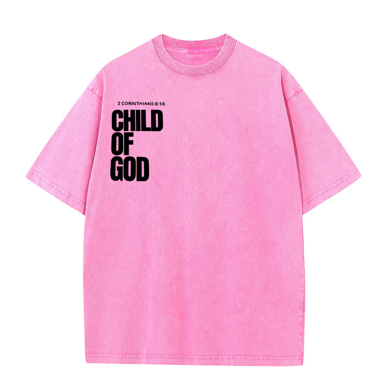 christiandiscipleshop Minimalist Child of God Unisex Washed T-Shirt: Bold Faith in Clean Design