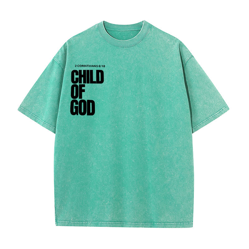 christiandiscipleshop Minimalist Child of God Unisex Washed T-Shirt: Bold Faith in Clean Design