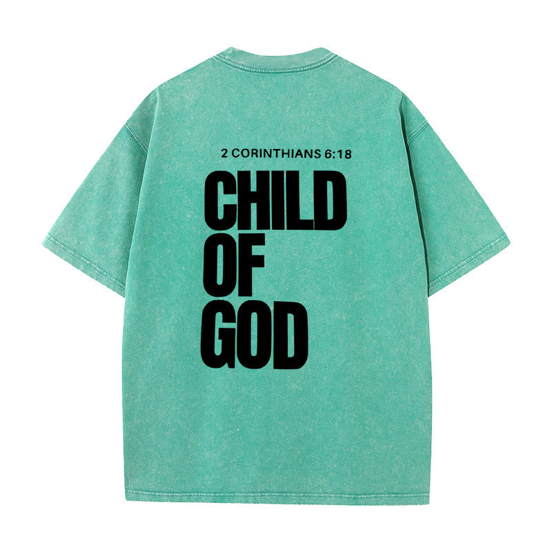 christiandiscipleshop Minimalist Child of God Unisex Washed T-Shirt: Bold Faith in Clean Design