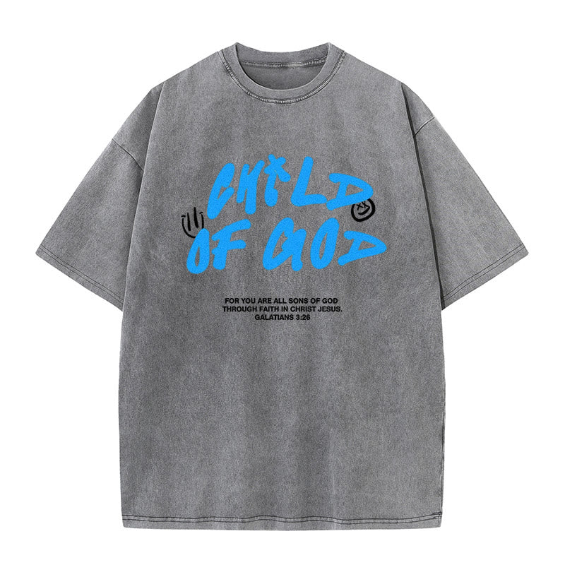 christiandiscipleshop Vibrant Graffiti Style Child of God Unisex Washed T-Shirt