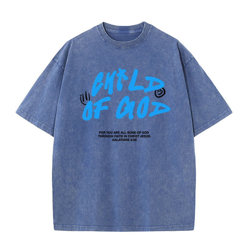 christiandiscipleshop Vibrant Graffiti Style Child of God Unisex Washed T-Shirt