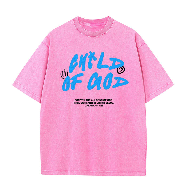 christiandiscipleshop Vibrant Graffiti Style Child of God Unisex Washed T-Shirt
