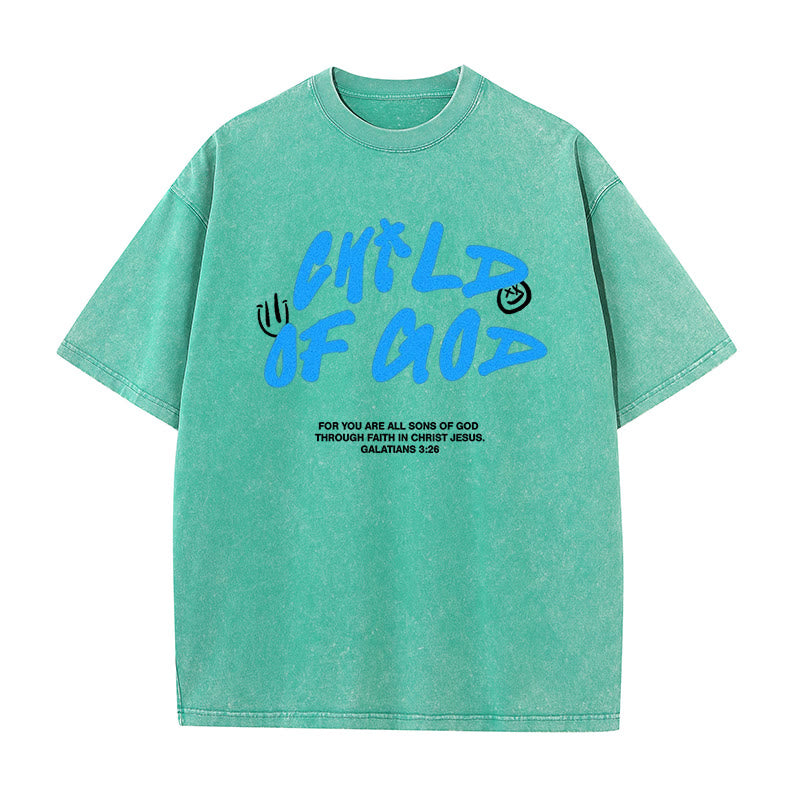 christiandiscipleshop Vibrant Graffiti Style Child of God Unisex Washed T-Shirt