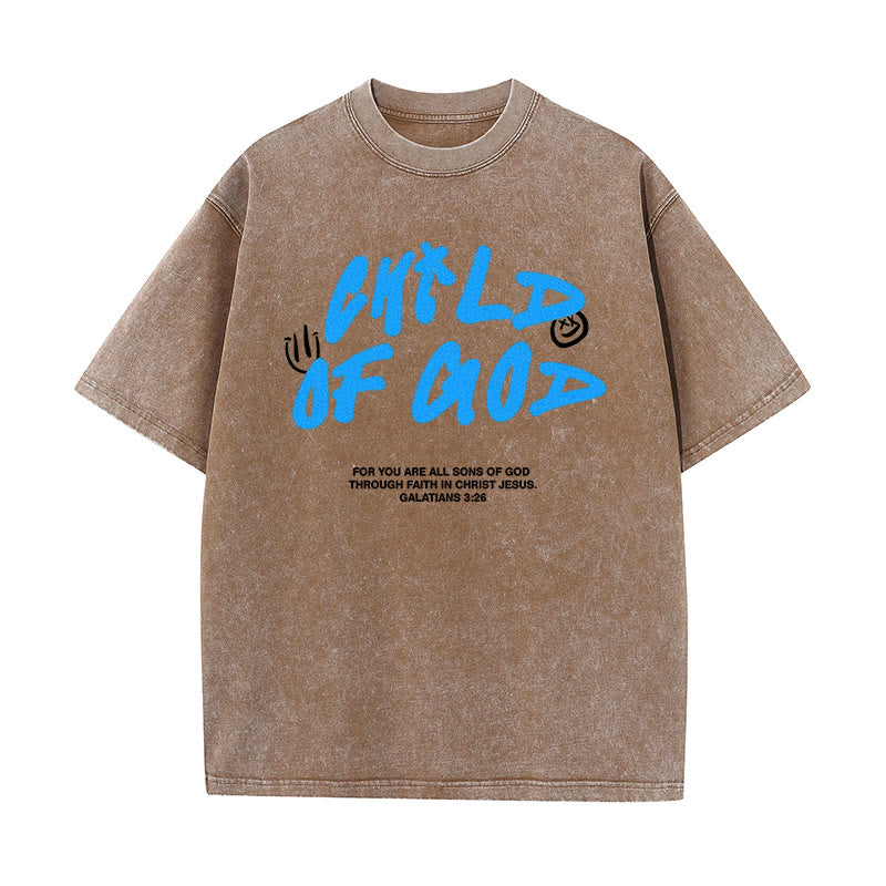 christiandiscipleshop Vibrant Graffiti Style Child of God Unisex Washed T-Shirt