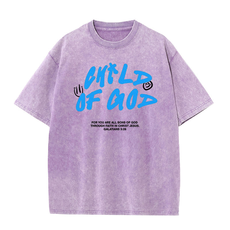 christiandiscipleshop Vibrant Graffiti Style Child of God Unisex Washed T-Shirt