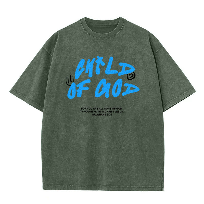 christiandiscipleshop Vibrant Graffiti Style Child of God Unisex Washed T-Shirt