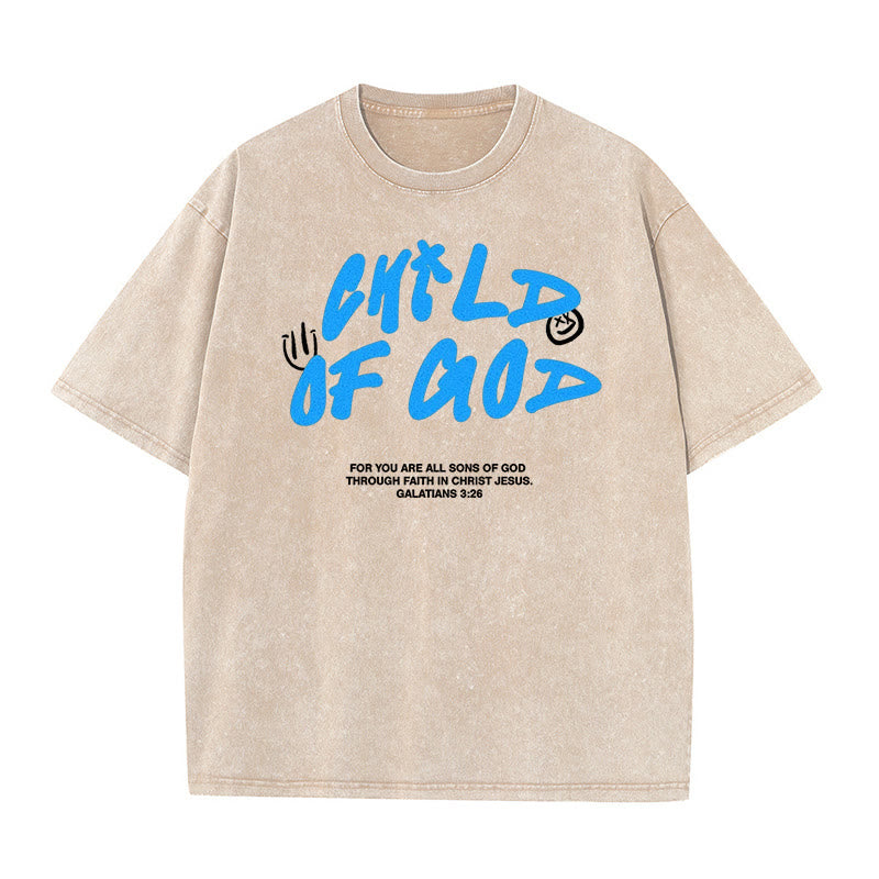 christiandiscipleshop Vibrant Graffiti Style Child of God Unisex Washed T-Shirt