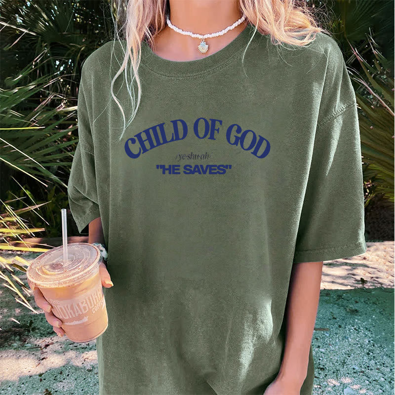 Christiandiscipleshop Classic Style He Save Child of God Unisex Washed T-Shirt