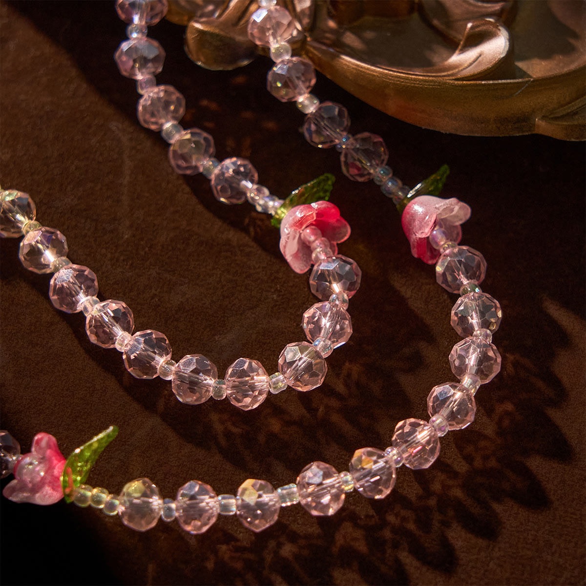 Christiandiscipleshop Elegant Pink Crystal Rosary with 3D Rose Beads, Silver Chalice Medal & Crucifix: Embrace Divine Grace