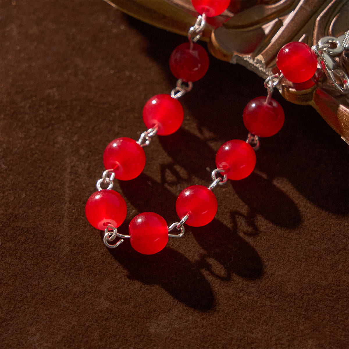 Christiandiscipleshop Dual-Use Red Agate Keychain & Pocket Rosary Adorned with Silver Angel Wing: Carry Divine Protection