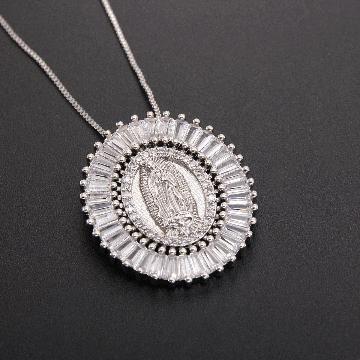 Christiandiscipleshop Our Lady of Guadalupe Zirconia Amulet Pendant Necklace