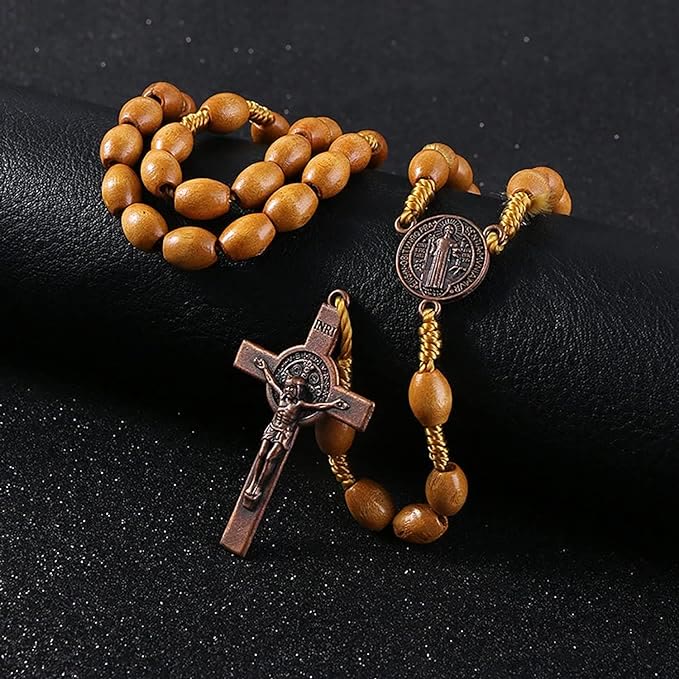 Christiandiscipleshop St. Benedict Olive Wood Prayer Rosary