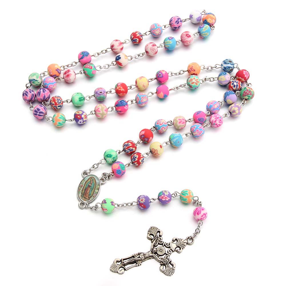 Christian Cross Catholic Multi Coloured Rosary