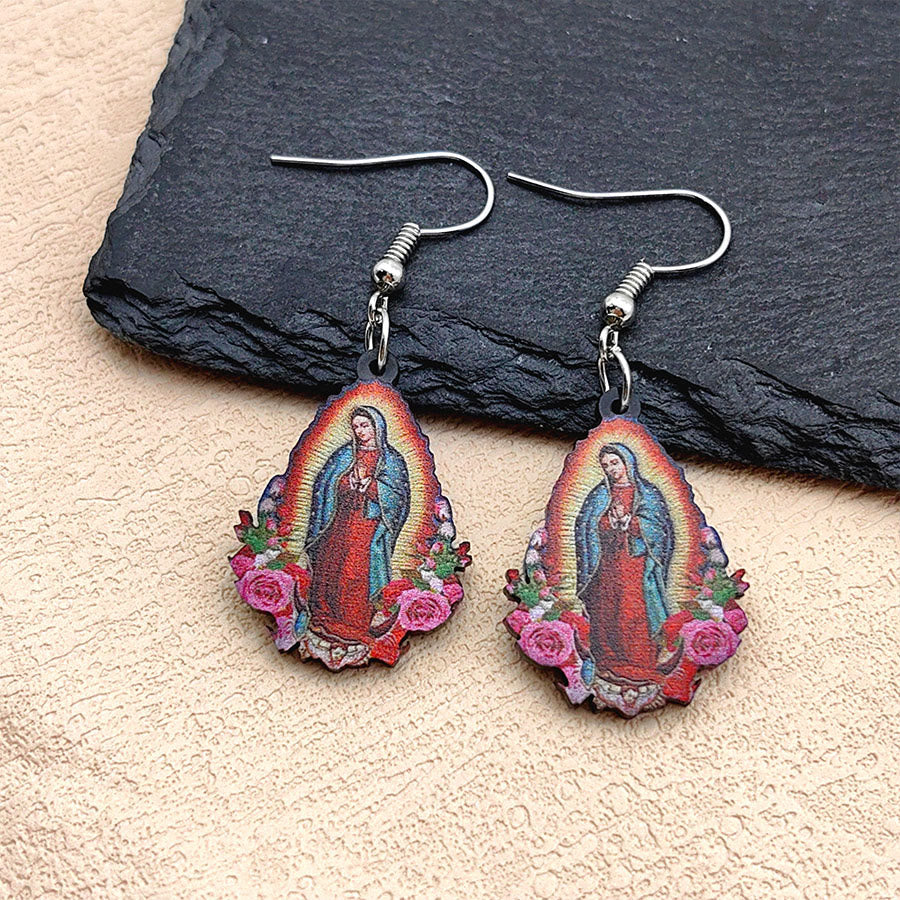 Christiandiscipleshop Our Lady Of Guadalupe Virgin Mary Colorful Earrings