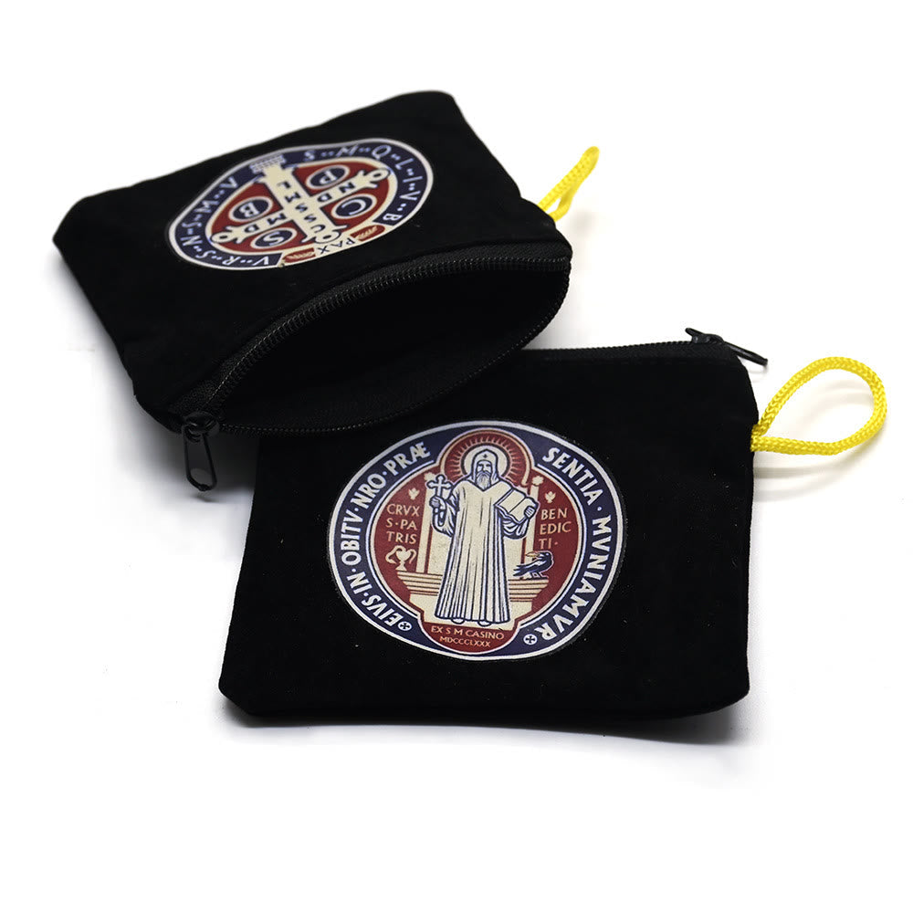 Christiandiscipleshop Modern Style St. Benedict Practical Velvet Religion Jewelry Storage Bag