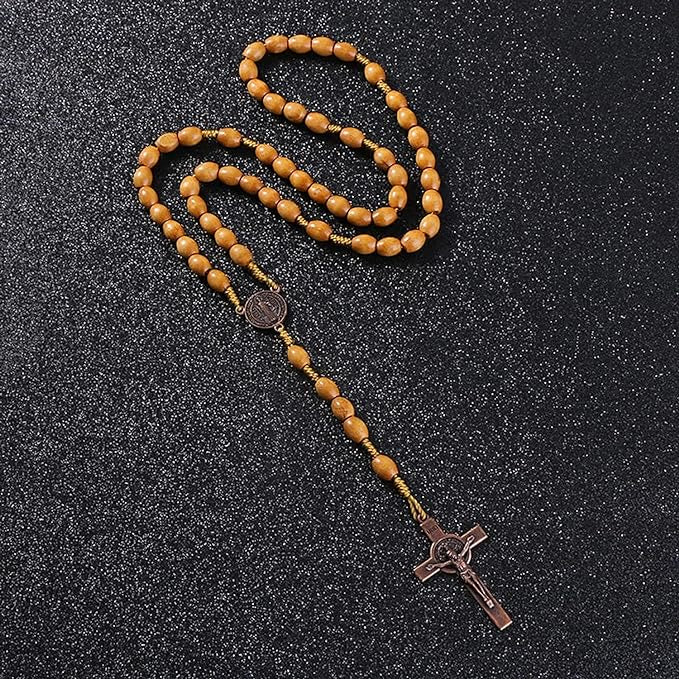 Christiandiscipleshop St. Benedict Olive Wood Prayer Rosary