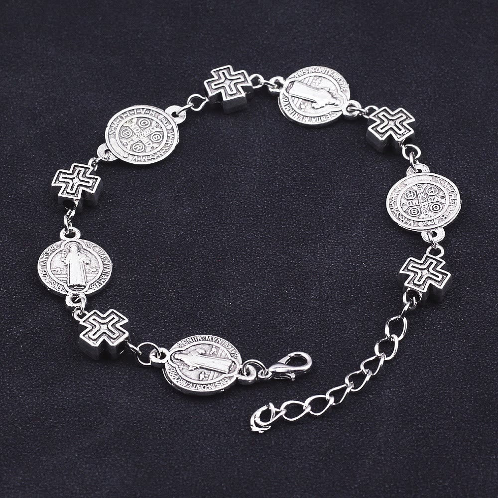 Christiandiscipleshop St. Benedict Medal Cross Protection Bracelet