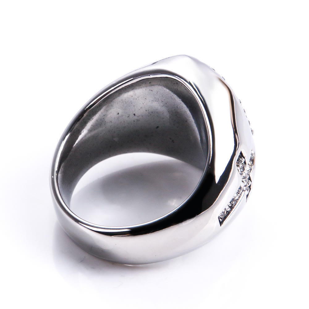 christiandiscipleshop Virgin Mary Stainless Steel Ring Cross Sign Catholic Rings for Religious Jewelry