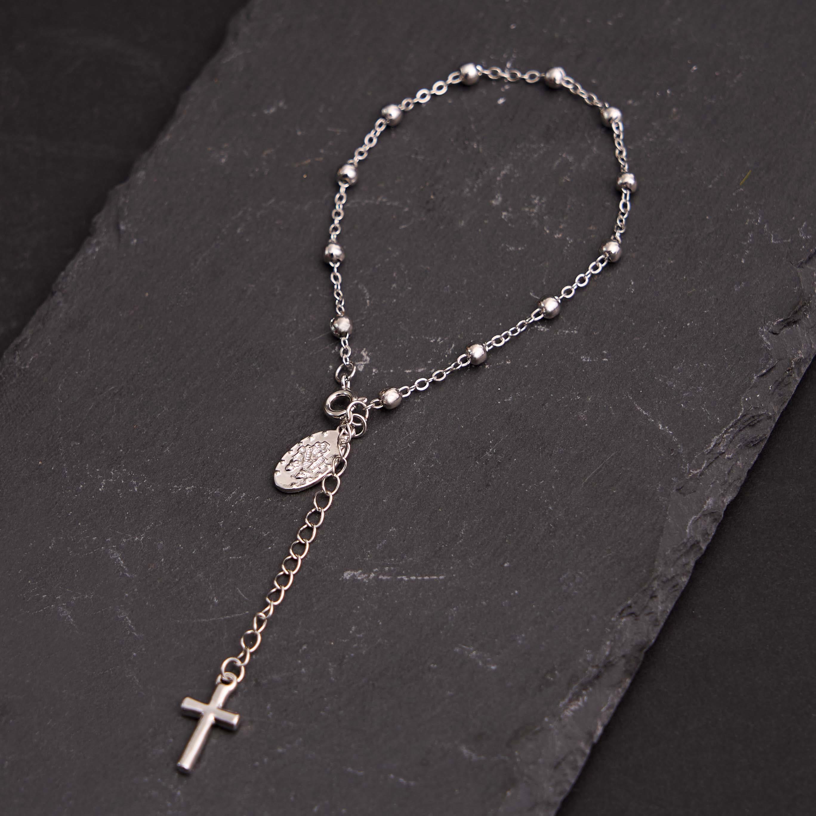 christiandiscipleshop Virgin Mary Medal & Cross Adjustable Simple Casual Bracelet