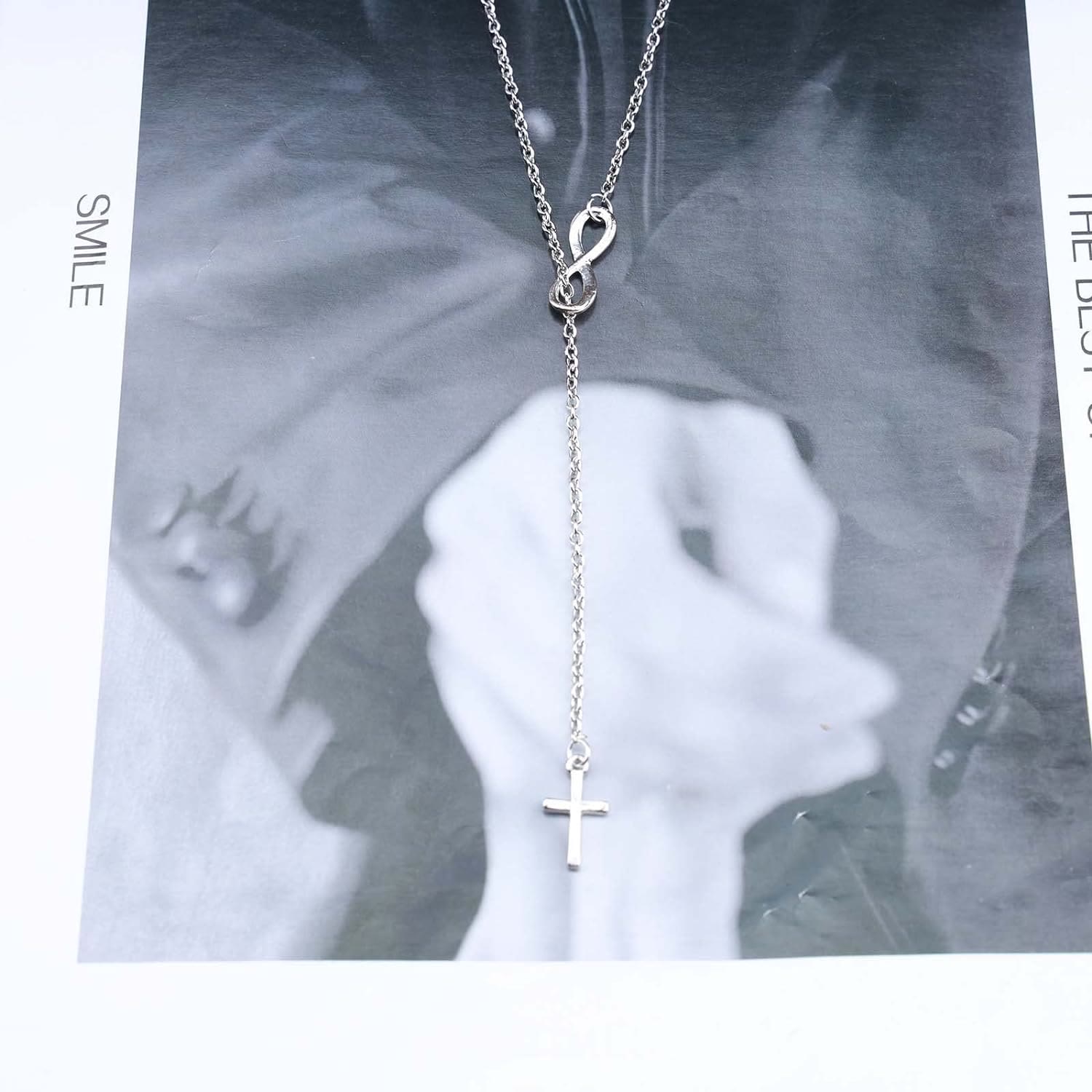 Christiandiscipleshop Eternal Infinity Symbol & Cross Silver Necklace