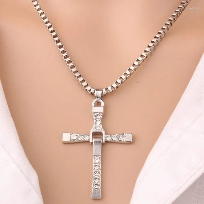 christiandiscipleshop Jewelry Cross Crystal Pendant Chain Necklace
