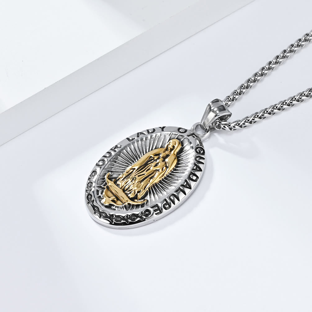 christiandiscipleshopthe 3 Colors Our Lady of Guadalupe Stainless Steel Necklace