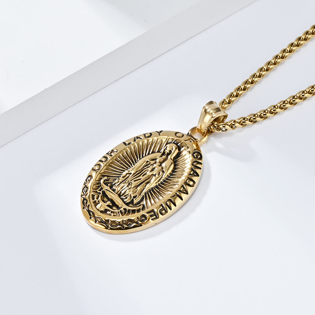 christiandiscipleshopthe 3 Colors Our Lady of Guadalupe Stainless Steel Necklace