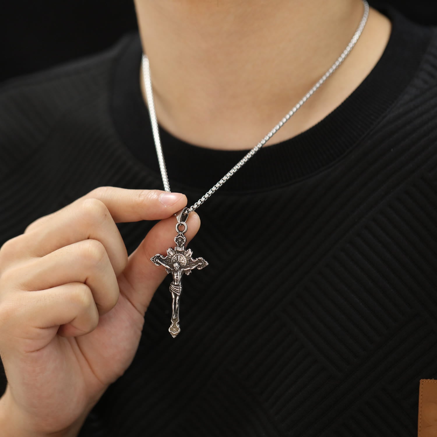 St. Benedict Symbol Crucifix Necklace