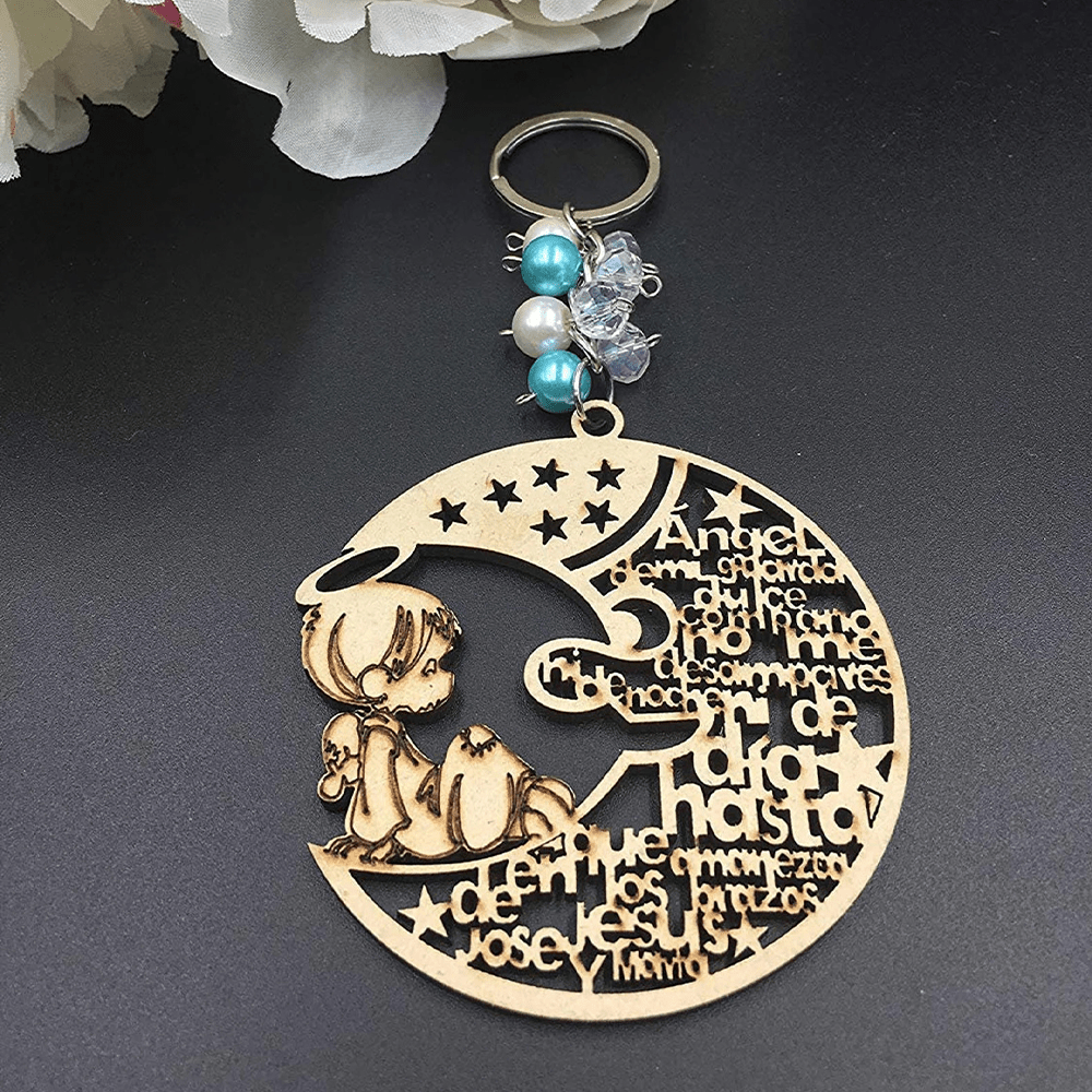 Christiandiscipleshop Religious Baptism Christ Wooden Plaque Keychain