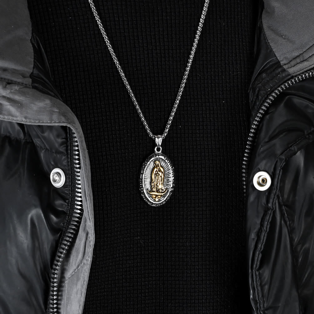 christiandiscipleshopthe 3 Colors Our Lady of Guadalupe Stainless Steel Necklace