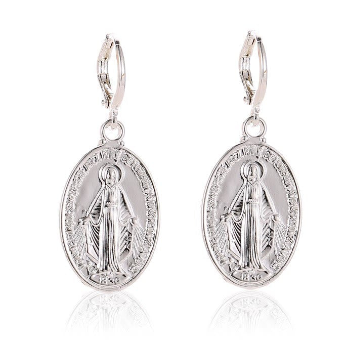 christiandiscipleshop Miraculous Mary Medals Religion Earrings