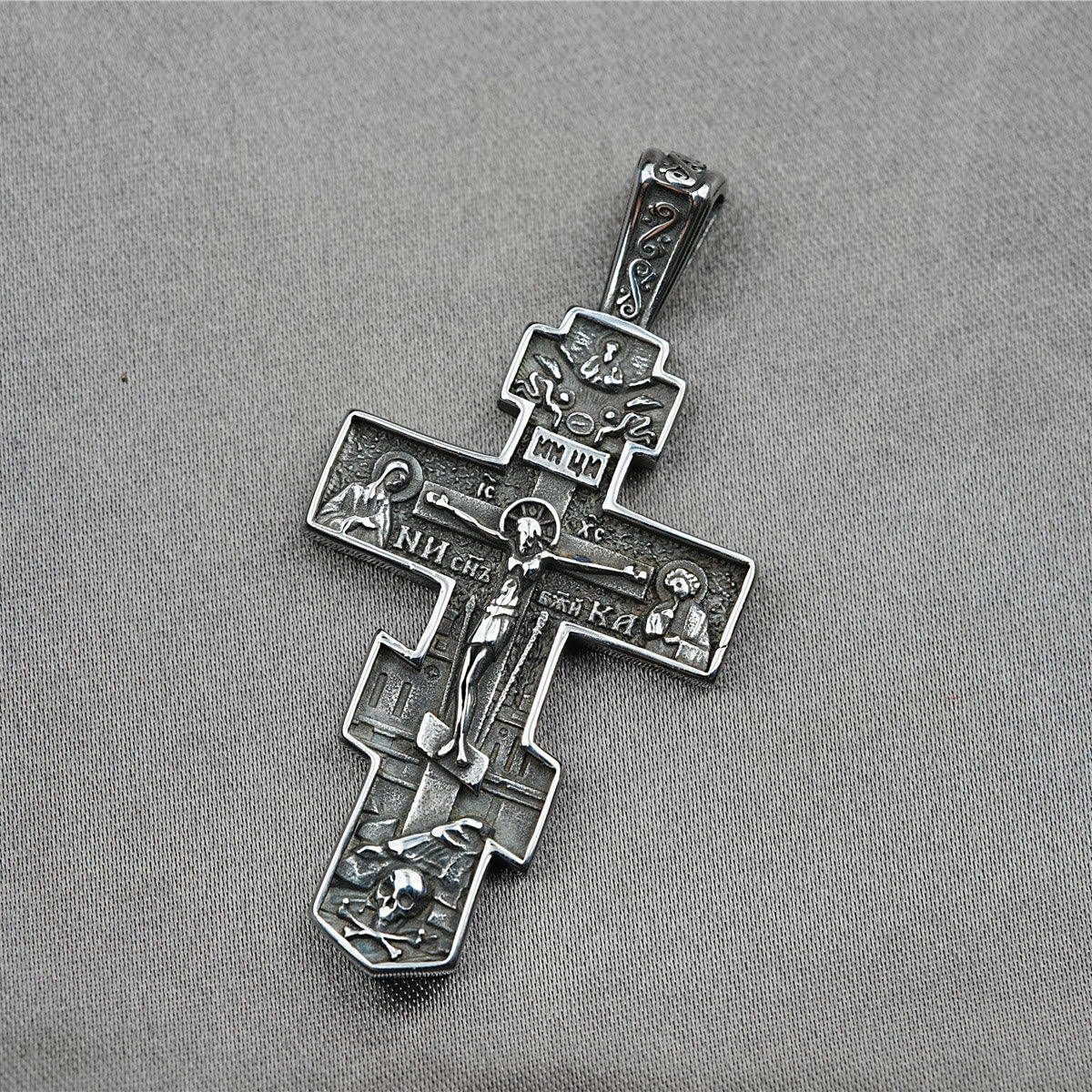 christiandiscipleshop Titanium Orthodox Jesus Crucifix Necklace Protection Jewelry