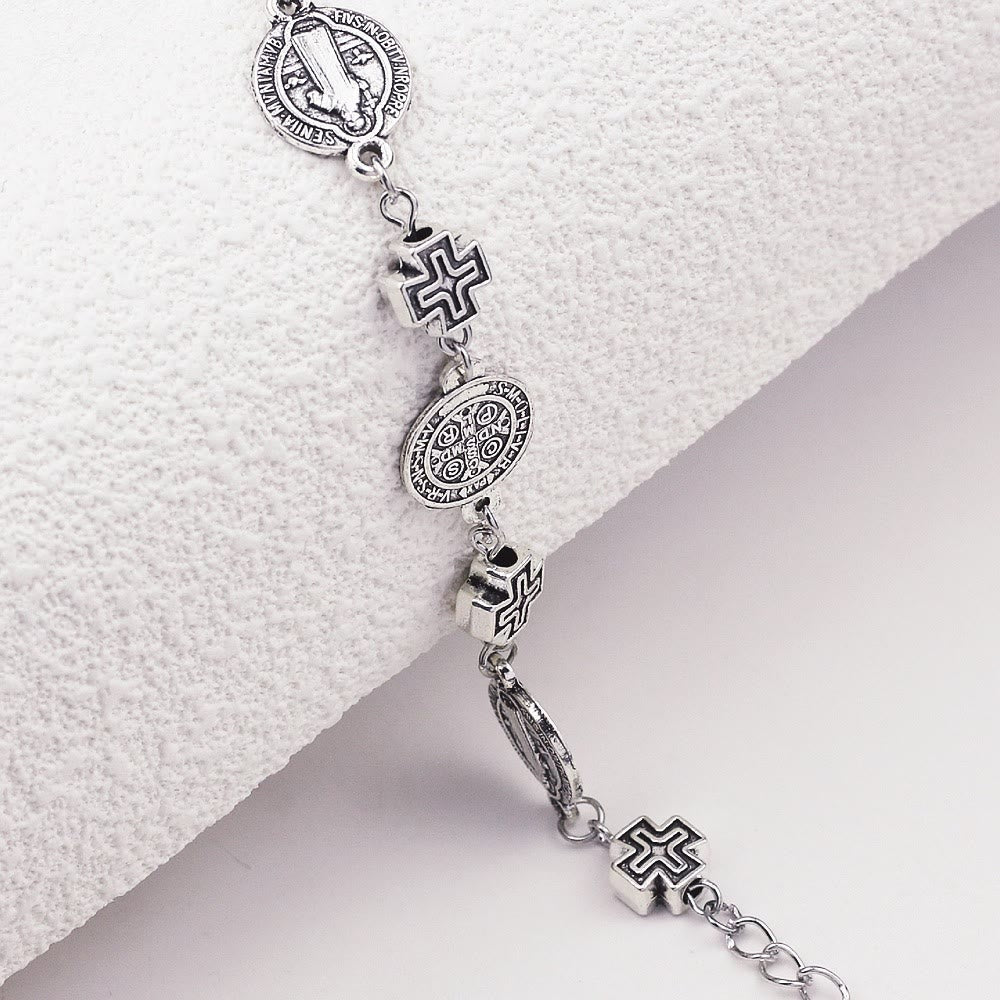 Christiandiscipleshop St. Benedict Medal Cross Protection Bracelet