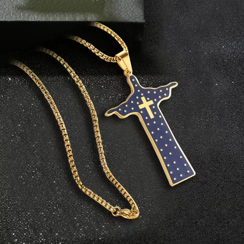 Christiandiscipleshop God Cross Pendant Titanium Necklace