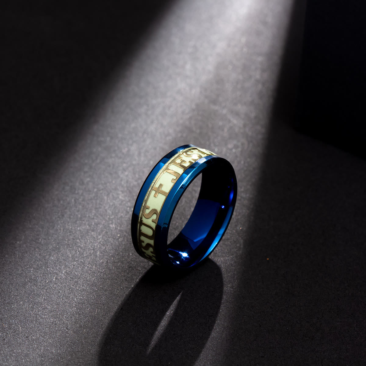 christiandiscipleshop Luminous "JESUS" Printed Stainless Steel Ring
