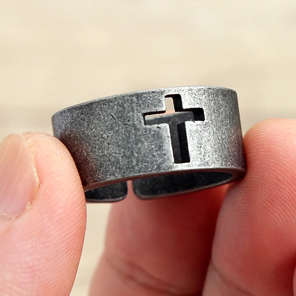christiandiscipleshop Stainless Steel Antique Punk christiandiscipleshop Cross Ring