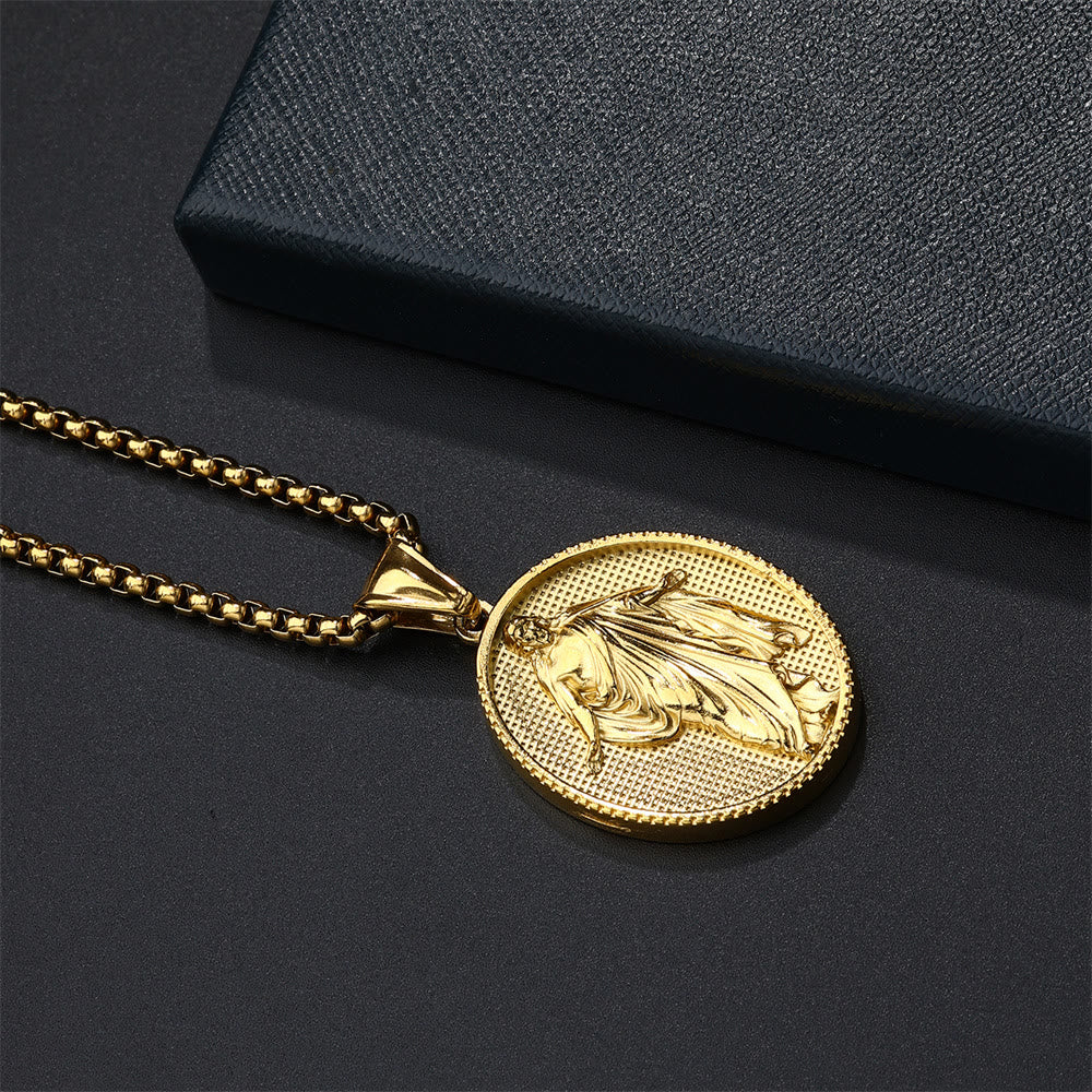christiandiscipleshop Jesus Medallion Pendant Blessing Necklace