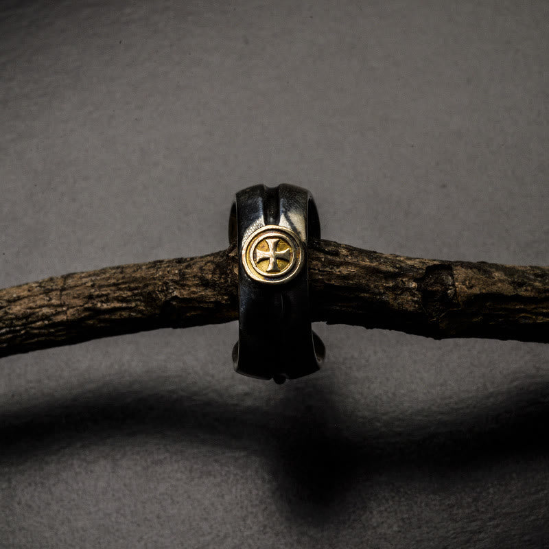 christiandiscipleshop Medieval Retro Cross Iris Adjustable Ring