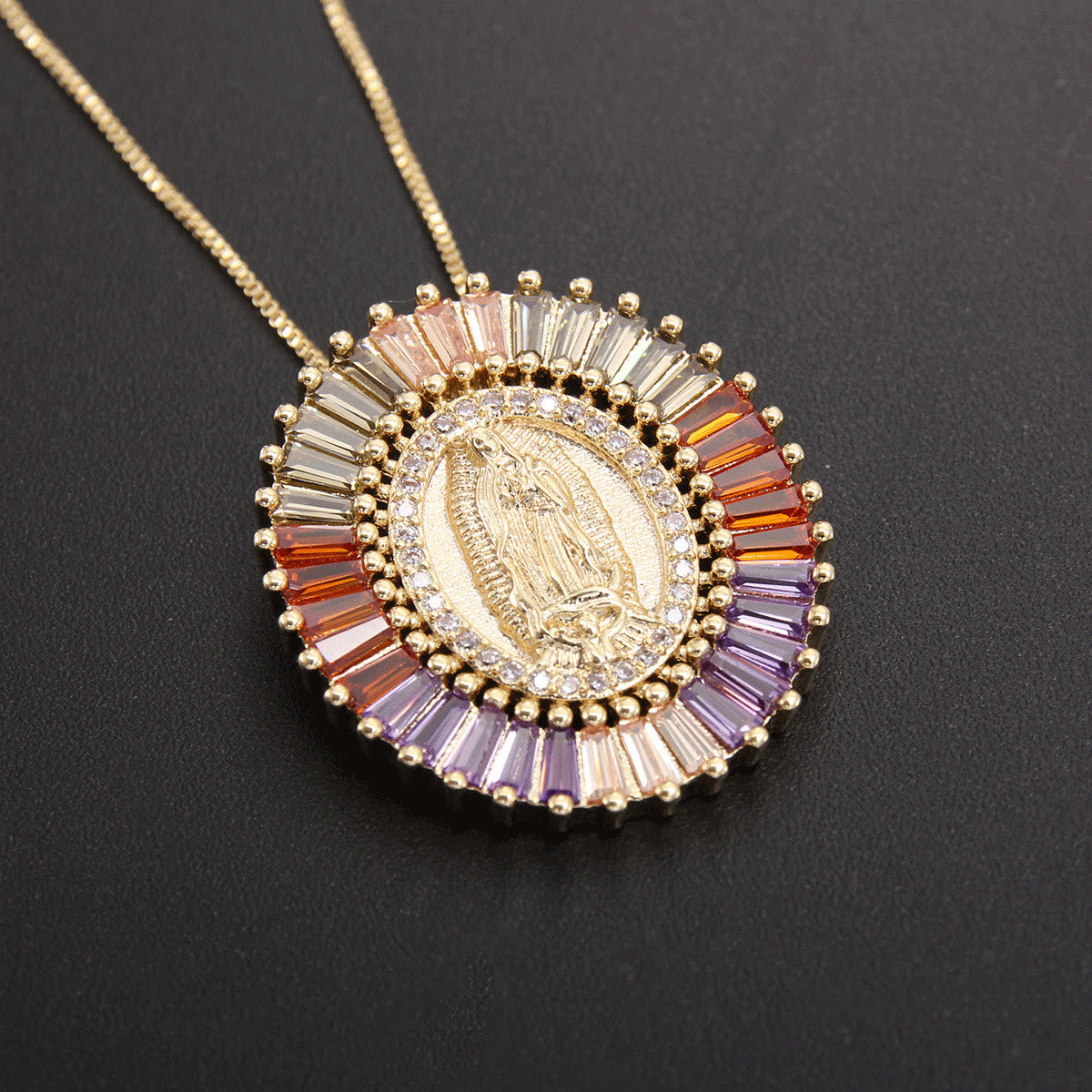 Christiandiscipleshop Our Lady of Guadalupe Zirconia Amulet Pendant Necklace