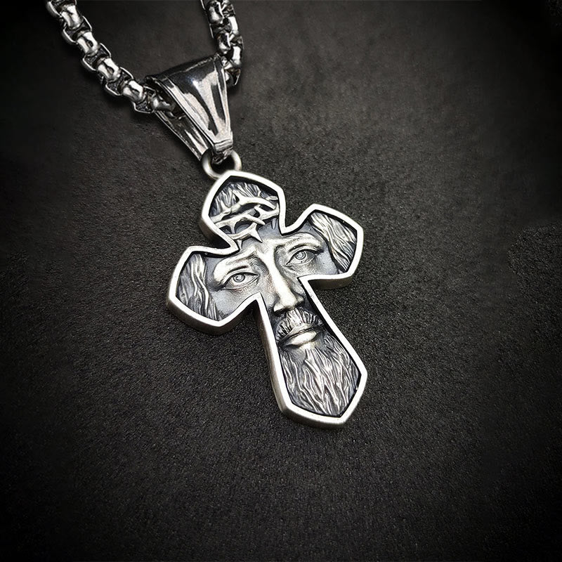 christiandiscipleshop Jesus Cross Silver Handmade Christian Pendant Necklace