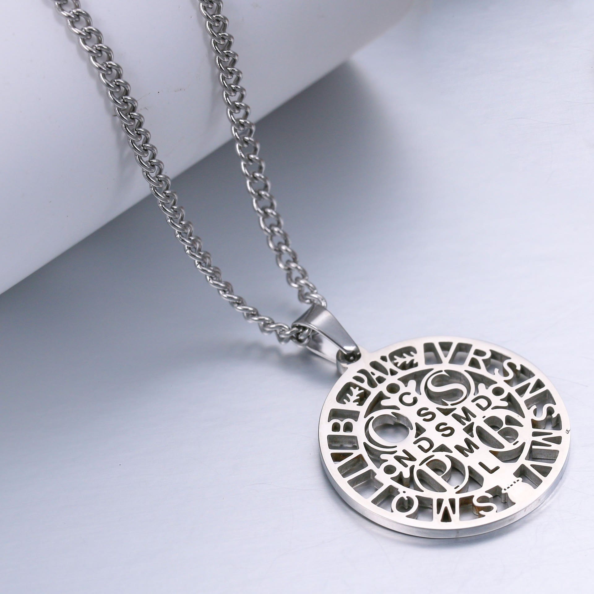 Christiandiscipleshop St. Benedict Symbol Openwork Pendant Necklace