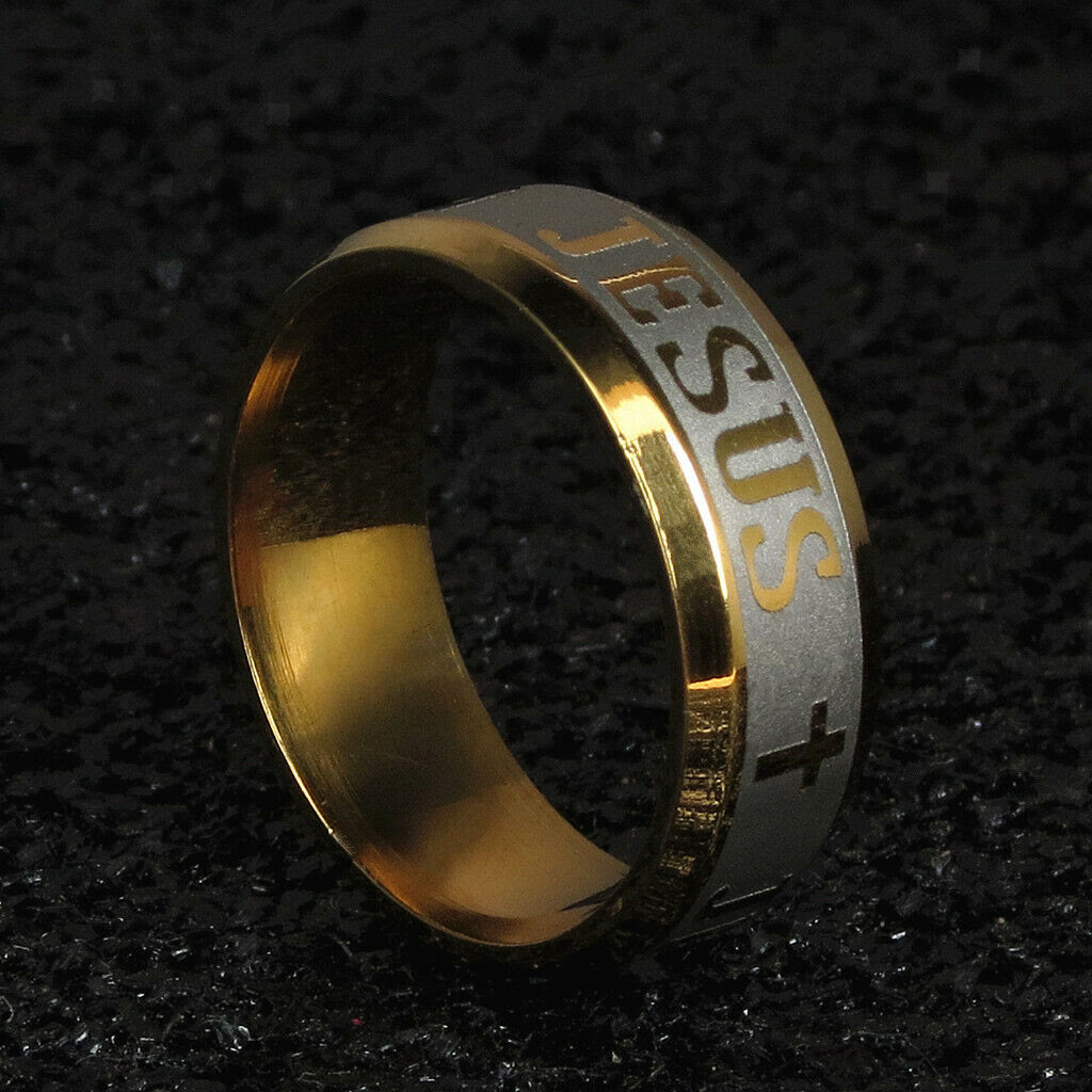 christiandiscipleshop Titanium Steel Ring with Laser engraving "JESUS"