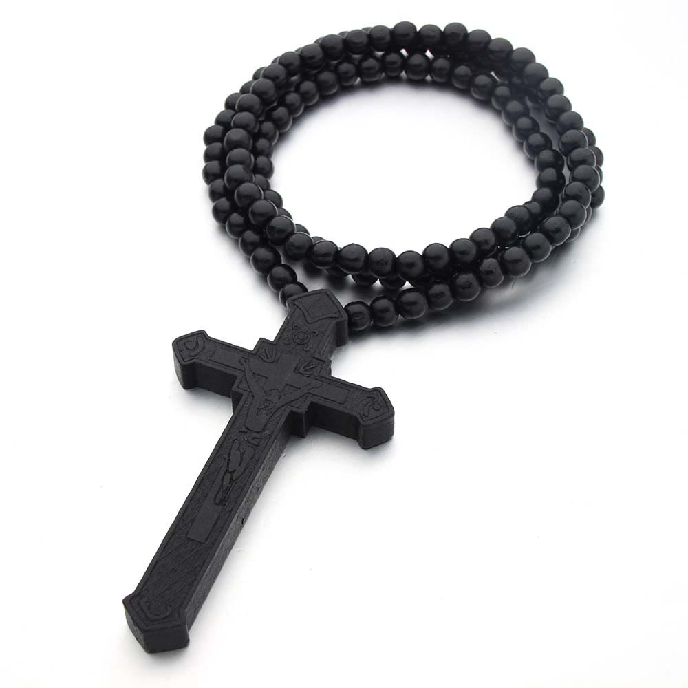christiandiscipleshop Jesus Cross Wooden Necklace