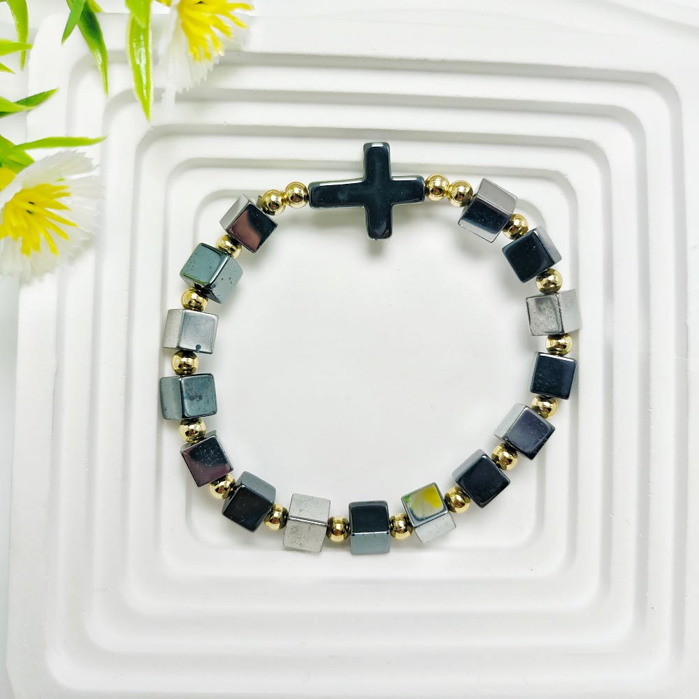 Cross Dazzle Black Sparkle Bracelet