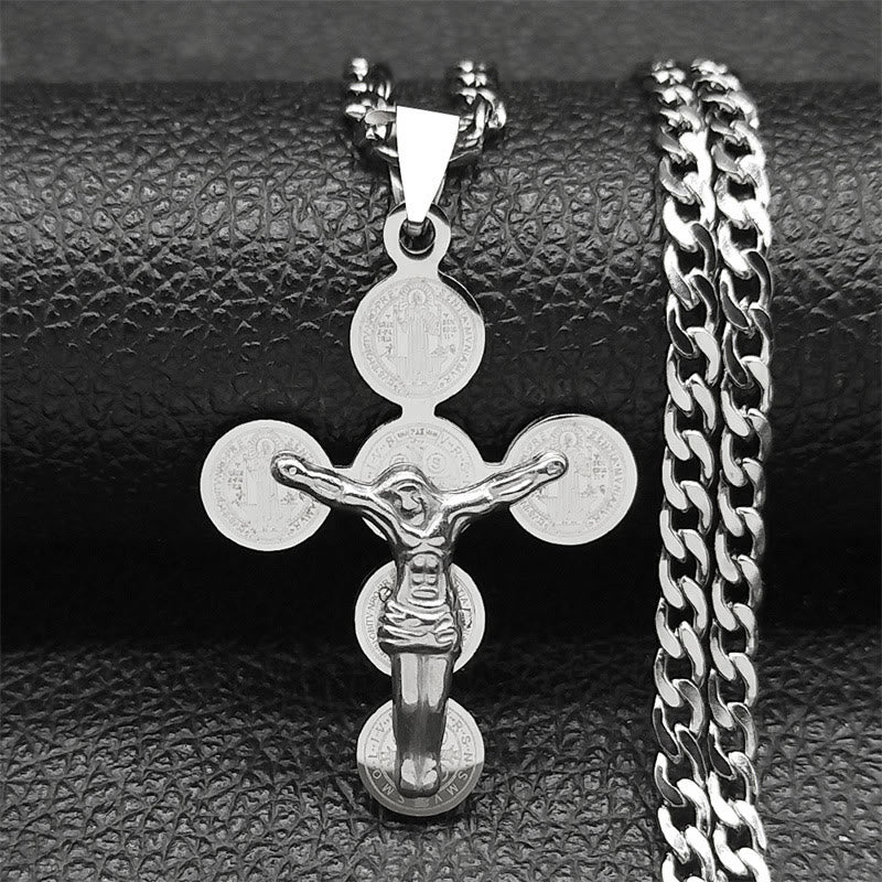 christiandiscipleshop Medal Of St. Benedict Cross Pendant Necklace