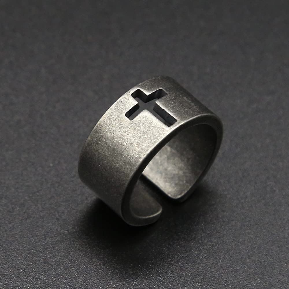 christiandiscipleshop Stainless Steel Antique Punk christiandiscipleshop Cross Ring