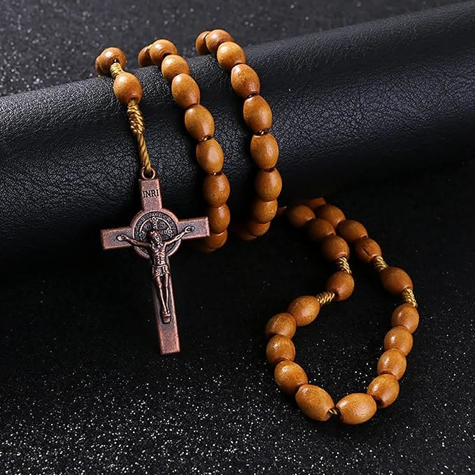 Christiandiscipleshop St. Benedict Olive Wood Prayer Rosary