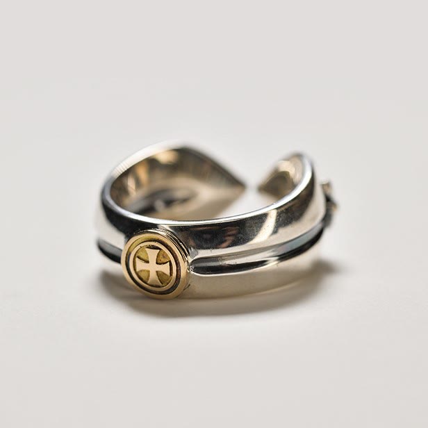 christiandiscipleshop Medieval Retro Cross Iris Adjustable Ring